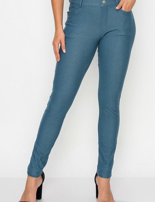 Cotton-Blend 5-Pocket Skinny Jeggings