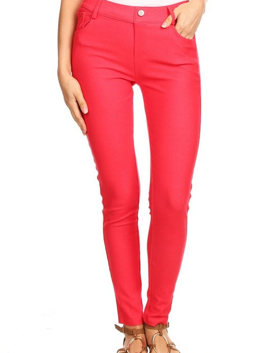 Cotton-Blend 5-Pocket Skinny Jeggings