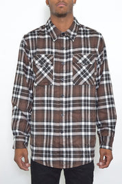 Men's Regular Fit Checker Plaid Flannel Shirt