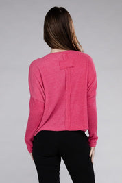 Women's Cozy Ribbed Dolman Long Sleeve Sweater