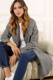 Women's Houndstooth Long Shacket