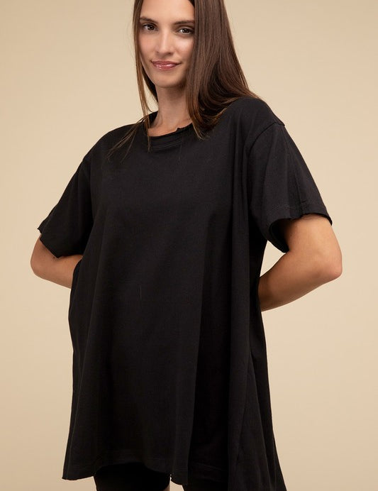 Women's Oversized Cotton Drop Shoulder Top