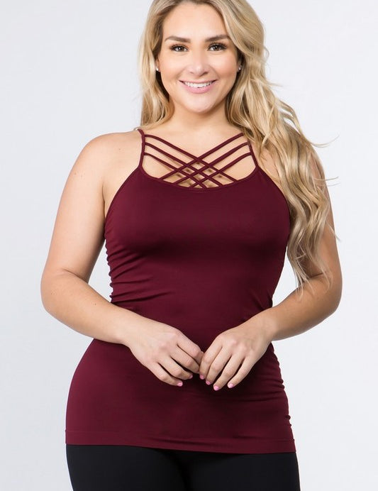 Women's Seamless Criss-Cross Front Cami