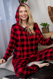 Plus Size Cozy Plaid Jogging Set for Women