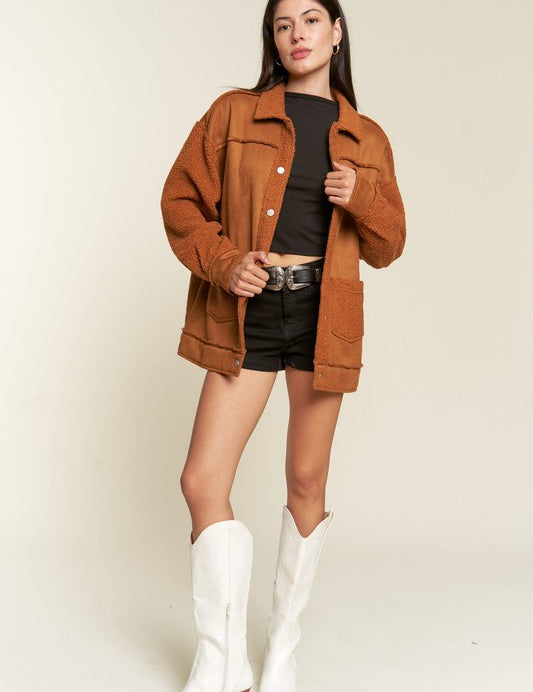 FAUX FUR AND SUEDE JACKET JJO5028