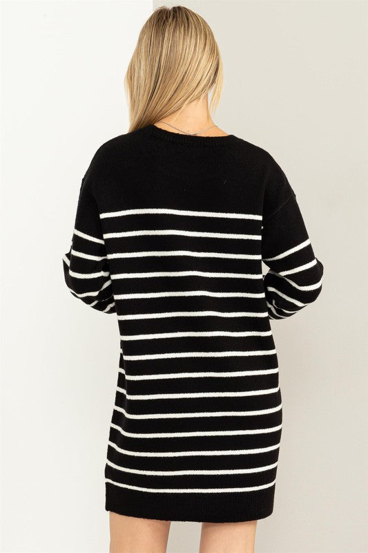 Women's Relaxed Fit Striped Sweater Dress