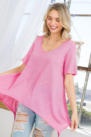 Women's Casual Solid Low Gauge Tunic Top