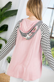 Plus Size Floral Stripe Mix Sweatshirts