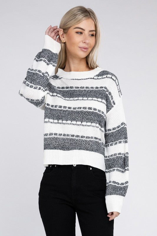 Women's Two Tone Drop Shoulder Sweater