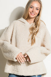 Women's Oversized Faux Fur Hoodie Sweatshirt