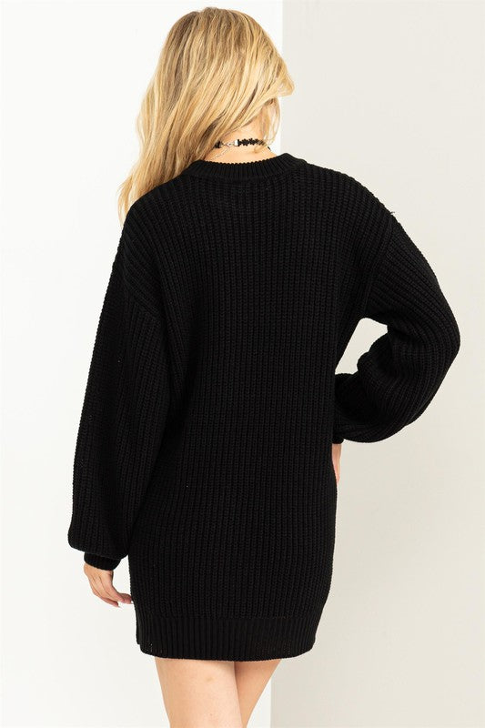 Women's Cozy Cable-Knit Ribbed Mini Sweater Dress