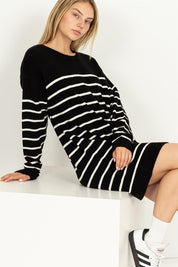 Women's Relaxed Fit Striped Sweater Dress