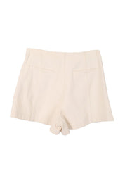 Women's High Waisted Solid White Denim Shorts