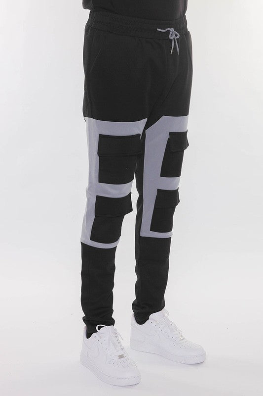 COLOR BLOCK CARGO TRACK PANT