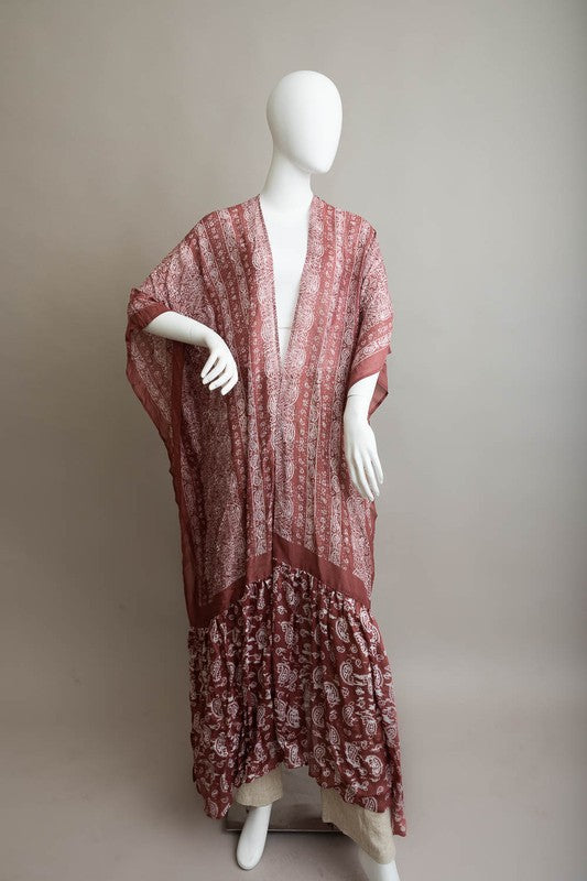 Women's Paisley Tapestry Free Flow Kimono