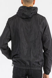 SOLID HOODED LIGHTWEIGHT WINDBREAKER JACKET