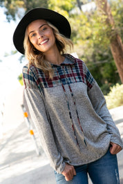 Women's Plaid Mixed Sweatshirts