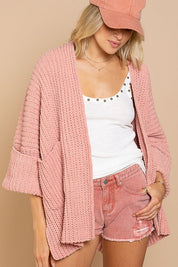 Women's Oversized Long Sleeve Pocket Cardigan