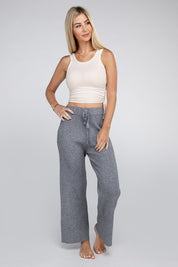 Women's High Waist Solid Knit Pants