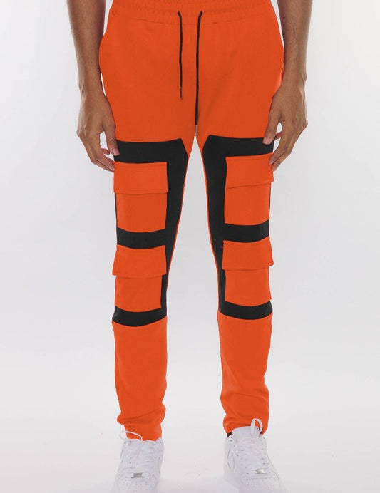 COLOR BLOCK CARGO TRACK PANT