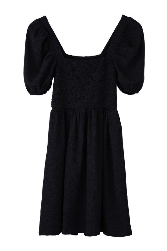 Women's Puff Sleeve Smocked Dress