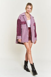 Women's Oversized Colorblock Sherpa Jacket