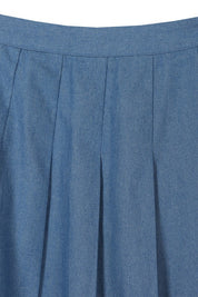 High waisted blue tennis skirt