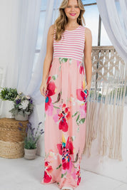 FLORAL MIX TANK MAXI DRESS