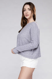 Women's Cozy Ribbed Dolman Long Sleeve Sweater