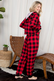 Plus Size Cozy Plaid Jogging Set for Women