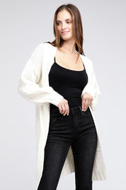 Women's Loose Fit Twist Knitted Open Front Cardigan