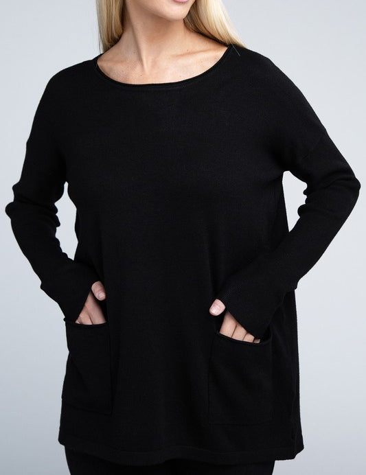 Viscose Front Pockets Sweater