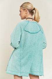 Women's Colorwash Tunic Sweatshirt with Pockets