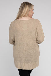 Plus Size Women's Cozy Crew Neck Knit Sweater