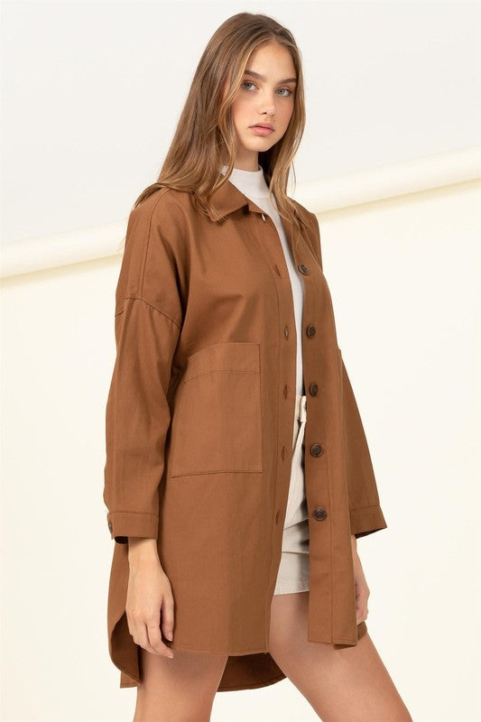 Women's Oversized Cotton Shirt Jacket