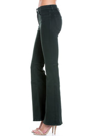 Women's High Waist Flare Denim Pants in Chocolate