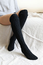 Women's Knee High Cable Knit Lounge Socks