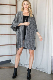 Women's Metallic Animal Print Kimono