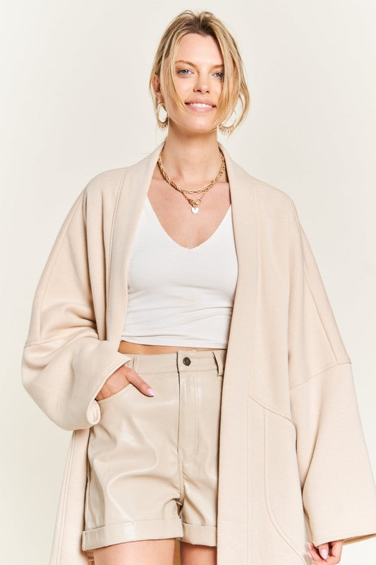 Women's Oversized Open-Front Knit Cardigan