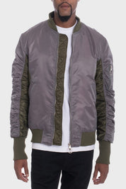 Men's Two Tone Color Block Bomber Jacket