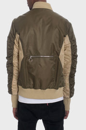 Men's Two Tone Color Block Bomber Jacket