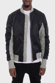 Men's Two Tone Color Block Bomber Jacket