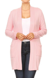 Women's Plus Size Loose Fit Knee Length Duster Cardigan