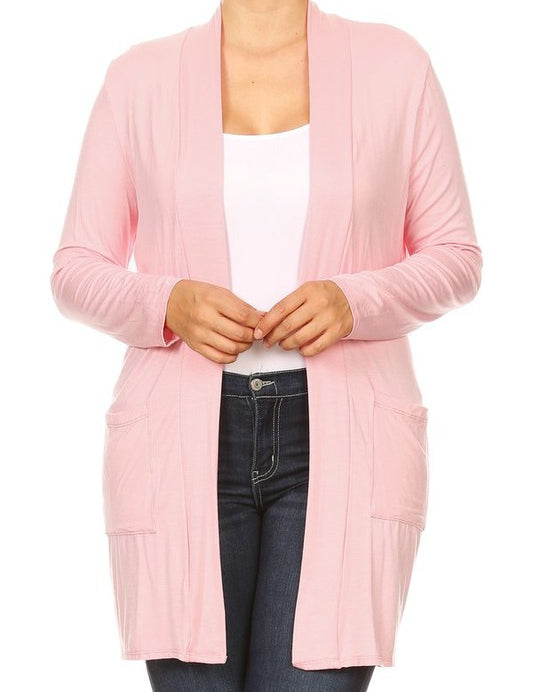 Plus size Knee length duster cardigan