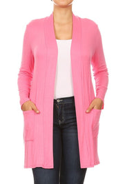 Women's Plus Size Loose Fit Knee Length Duster Cardigan