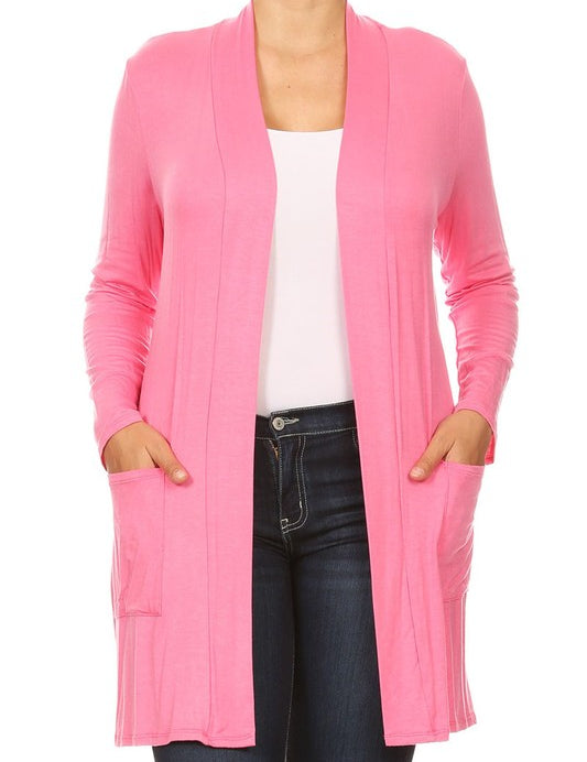 Plus size Knee length duster cardigan