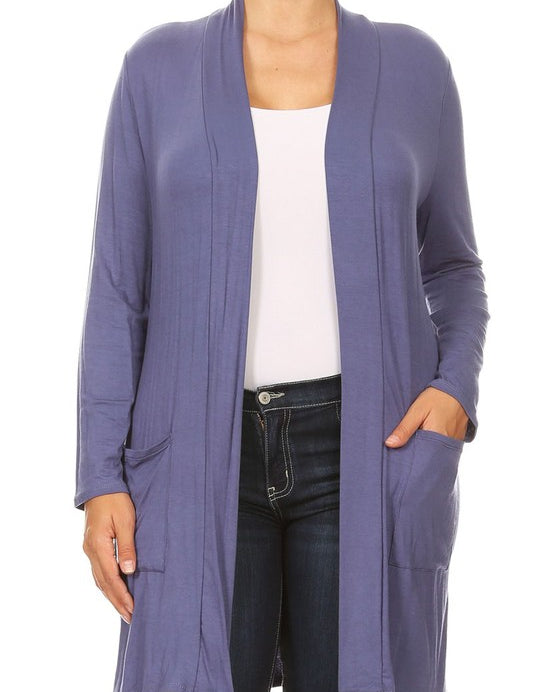 Plus size Knee length duster cardigan