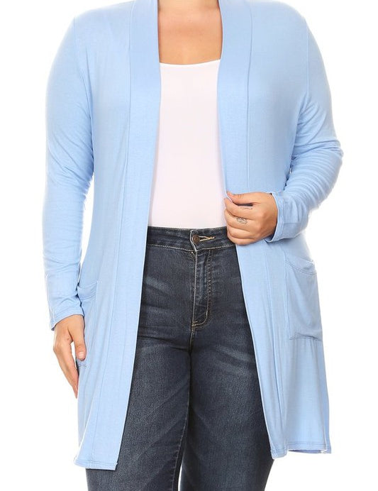 Plus size Knee length duster cardigan