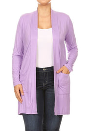 Women's Plus Size Loose Fit Knee Length Duster Cardigan