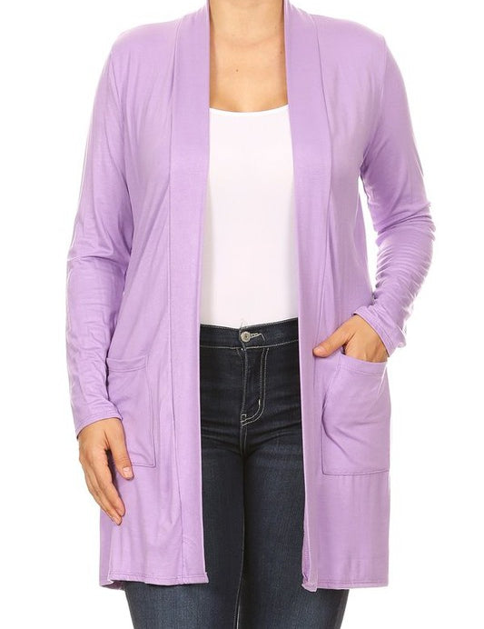 Plus size Knee length duster cardigan